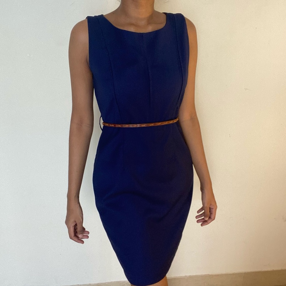 VanHeusen tailored formal or work wear dress in Navy - Picture 1 of 6